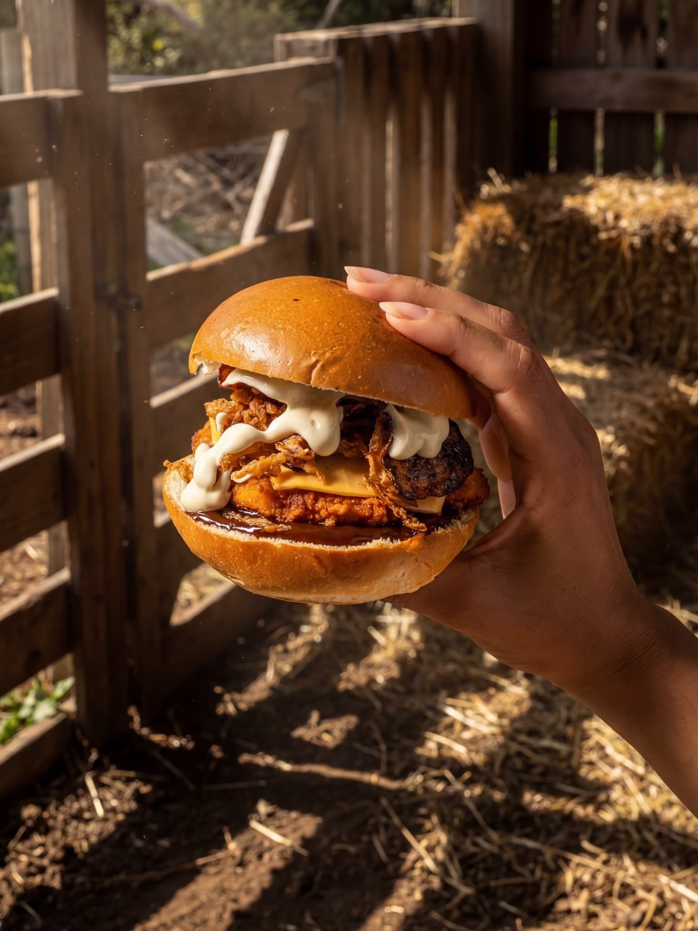 Fried chicken burger